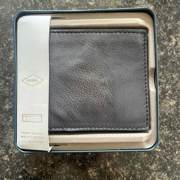 Brand New Fossil Steven Bifold Slate Black Wallet - Picture 1 of 5